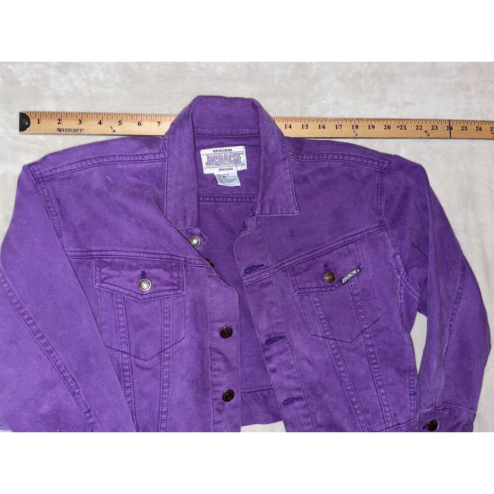 VINTAGE 80s JORDACHE GRAPE DENIM Trucker Boxy Size M Rare - Picture 6 of 7